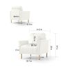 Mid-Century Modern Velvet Fabric Accent Chair Armchair for Living Room Bedroom Channel Tufted Upholstered Comfortable Cream Color Reading Armchair