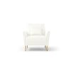 Mid-Century Modern Velvet Fabric Accent Chair Armchair for Living Room Bedroom Channel Tufted Upholstered Comfortable Cream Color Reading Armchair